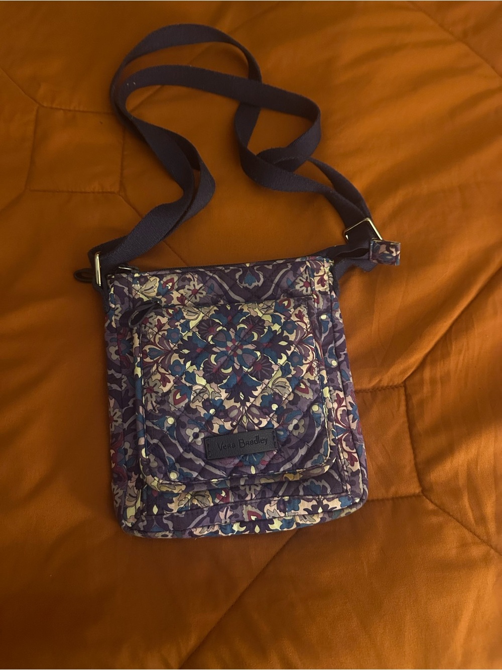Vera Bradley Purple Floral Quilted Crossbody Bag